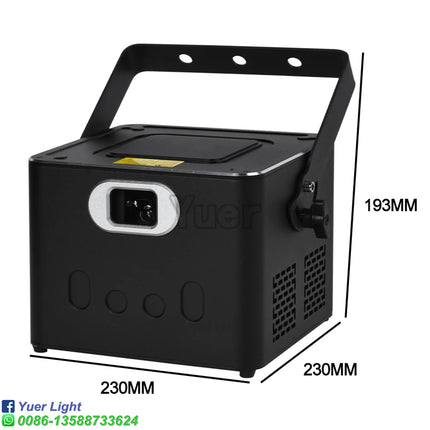 YUER 8W ILDA RGB Laser Light Professional 3D Animation Laser Scanner DMX DJ Disco Party Wedding Christmas Stage Effect Light