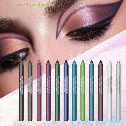 1Pc 14 Colors Eyeshadow Pen Multifunctional Highlighter Pearl Glitter Eyeliner Gel Eye Makeup Pen Monochrome Highlighter