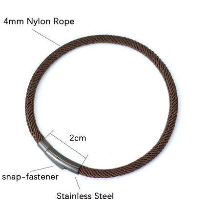 Minimalist Elegance Rope Bracelet Men Grade A 4mm Thread Braslet Homme Stainless Steel Buckle Pulseiras Masculina Armband Herren