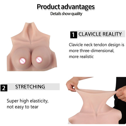Eyung H Cup Silicone Breast Forms Fake Tits Enhancer For Crossdresser Drag Queen Fake Boobs Tits Breastplate Male To Female Sissy