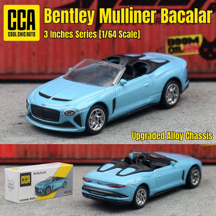 1/64 Bentley Mulliner Bacalar Miniature Model CCA 1:64 3" Zinc Alloy Toy Car Vehicle Free Wheels Diecast Collection Gift For Kid