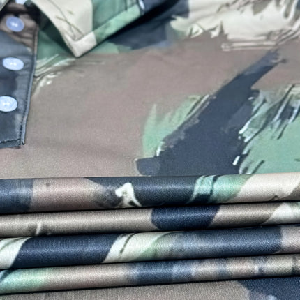 2026 Summer New Style Men's Short-Sleeved Polo Shirt with 3D Camo Pattern Print - Comfortable Soft and Breathable