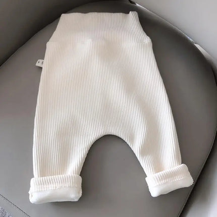 Baby Pant Autumn Winter Added Fleece Warmth Thickening Babies Aged 0-4 Years Old High Waisted Bottom Casual Pants Winter Wear
