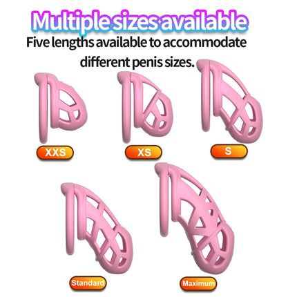 Male Chastity Cage Device Lock Belt Set Flat And Curved Rings ABS Material Removable Metal Lock Training Urethral Opening