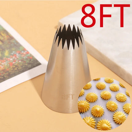 7FT 8FT 9FT Cake Decorating Tips Set Russian Open Star Piping Nozzles Tips Cupcake Cookies Icing Piping Pastry Nozzles