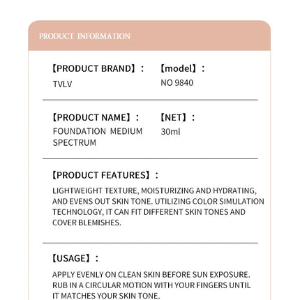 Long-lasting Matte Color-changing Foundation Liquid, Non-tarnishing, 4-in-1 Lightweight and Moisturizing Foundation Cream