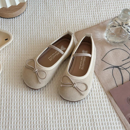 2025 Spring Autumn New Children Leather Shoes for Girls Fashion Korean Style Soft Sole Anti-slippery Sweet Bowtie Princess Shoes