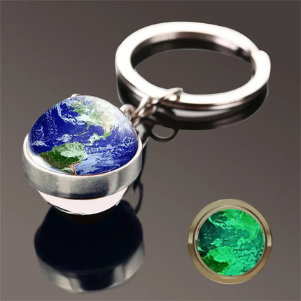 Glow In The Dark Key Chain Planet Key Ring Jupiter Keychain Women Men Bag Pendents  Car Key Accessories Gifts