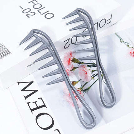 2pcs large salon grade wide toothed plastic comb, suitable for both dry and wet styling shampoo comb,Special for real hair wigs