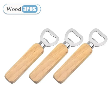 1-40PCS Wooden Handle Beer Bottle OpenerWooden Beer Bottle OpenerSolid Wood Beer Bottle OpenerStainless Steel Beer Bottle Opener