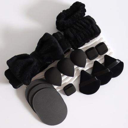 15 件套 Cosmetic Puff Makeup Sponge Blender Beauty Egg Foundation Sponges Puff Wash Face Headband Wristband Make up Accessories