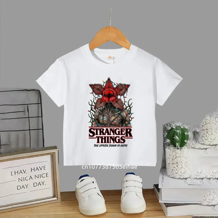Trendsetting Stranger Things Prints for Summer Cheap Yet Chic O-neck Tees for Boys and Girls Soft Fashionable for Kids