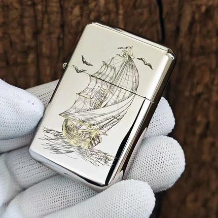 ZORRO 790 Genuine Ultra-thin Windproof Original Copper Lighter Double-sided Engraved Wheel Lighter Lighter Men's High-end Gifts