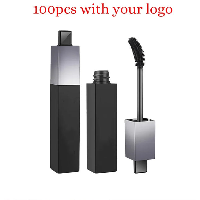 Black Box Square Tube Can Bend Thick Lengthening Waterproof Mascara Private Label Custom Sexy Eye Makeup Bulk