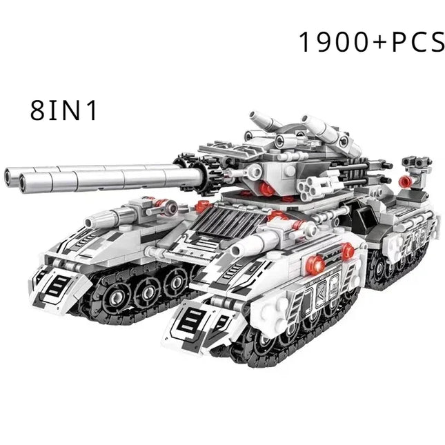 Newest 1900pcs World War 2 Military Vehicle Tank 8in1 Airplane Truck Model Building Block DIY Brick Kids Construction Toys Gifts