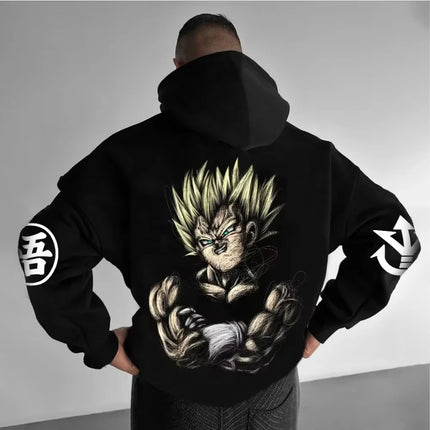 2026 New Dragon Ball Z Vegeta Printed Hoodie Sweatshirt Men's and Women's Hoodie Men's Tops Sports Hoodie Harajuku Y2K Hoodie