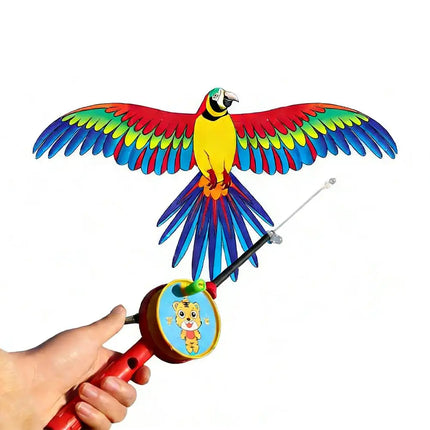 35cm Fishing Rod Kite Toys For Kids Vivid Butterfly Swallow Parrot Easy To Fly Goldfish Kites Garden Decor Ornament