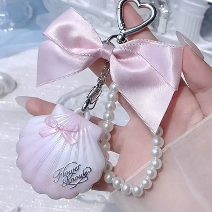 Flower Knows Shells Jewel Collection Embossed Silk Satin Blusher Expands Shrink Cheek Vintage Pearl Makeup