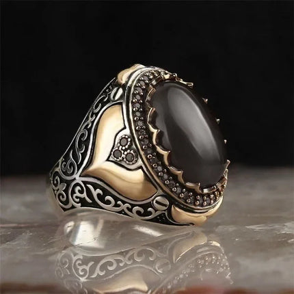 2024 New Creative Cat's Eye Alloy Casting Rings for Men Tiktok Europe and America Gothic Rock All-around Eyeball Simple Jewelry