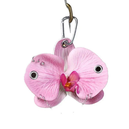 Sweet Exquisite Simulation Flower Phalaenopsis Orchid Keychain Backpack Pendant Decoration Accessories Car Key Ring Gifts