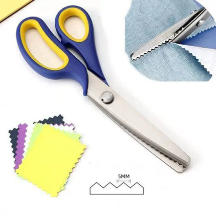 Chisel Pinking Shears Cloth Cutting Tailor Zigzag Scissors Fabrics for Sewing Clothes Zig Zag Leather Stationery Cutter Paper