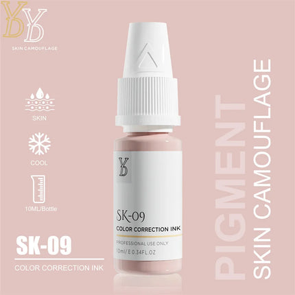 YDPMU 10ML Skin Camouflage Pigment Semi Permanent Makeup Tattoo Ink for Scar Vitiligo Stretch Mark Conceal Restore Skin Tones