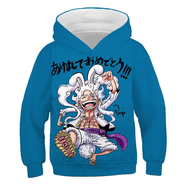 One Piece Kids Hoodie Sweatshirt One Piece Boys Girls 3D Printing Sport Sweater Cosplay Costume Children Pullovers Tops