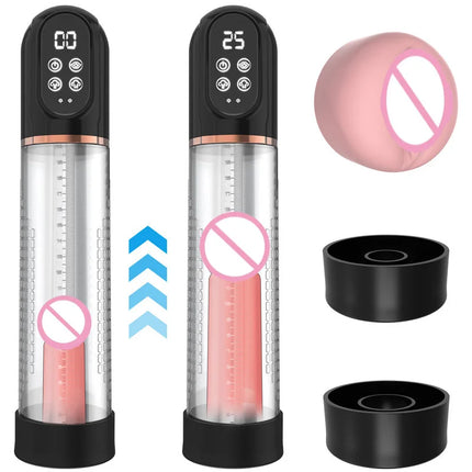 IPX7 Waterproof Electric Penis Pump For Enlargement Man Vacuum Pump Enlargement Extend Pump 4 Suction Levels 1 Silicone Sleeves