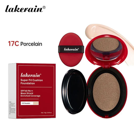 Lakerain Super Fit Air Cushion Liquid Foundation SPF40 PA++ High Concealer Long Lasting Korean Beauty Makeup Lightweight