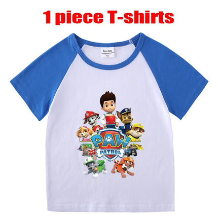 Child T-Shirt for Boys Girls Kids Shirts Baby Short Sleeve PAW Patrol Print T-Shirt Toddler Cotton Cartoon Tee Tops Clothing