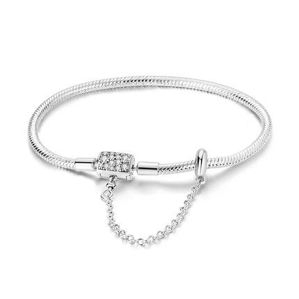 925 Sterling Silver Bracelets 17-20CM Original Leaf Clover Butterfly Heart Bracelet Fit DIY Charms Beads Fashion Women Jewelry