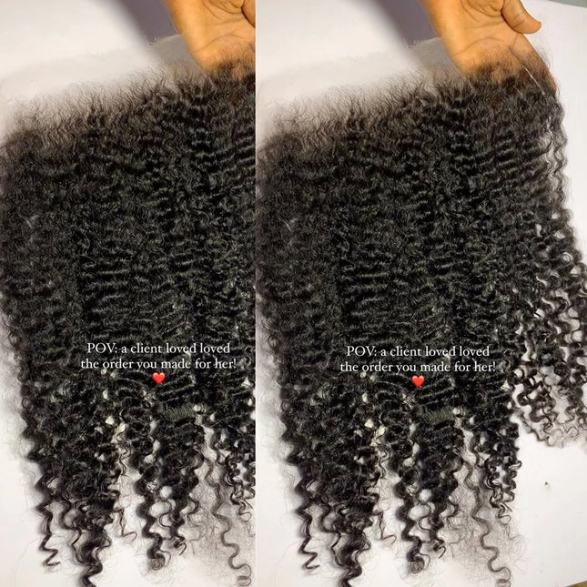 Kinky Curly 13x4 13x6 HD Lace Frontal Only Pre-plucked Natural Hairline 5x5 6x6 7x7 Invisible HD Lace Closure Only Brazilian