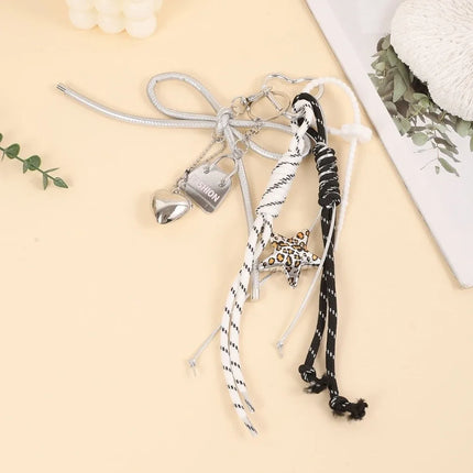 Funny Elegant Starfish Tassel Keychain Alloy Leopard Print Leather Tulip Pendants Cartoon Frog Beaded Bag Pendant Party
