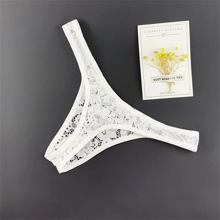 Pink Lace Thong Men Sexy Underwear Tanga Hombre G-String Perspective Lingerie T-Back Panties Plus Size
