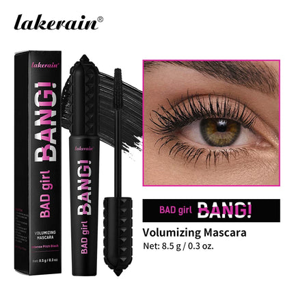Lakerain Volumizing Mascara 36h Long-lasting Volumizing 360° Brush Eyelashes Waterproof Smudge-Proof Thick Makeup Mascara