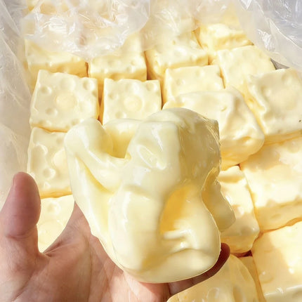 4 Styles Jumbo Cheese Squishy Toy 6/7CM Soft Squeeze Stress Ball, Slow Rising Shapeable ASMR Sensory Toy Anti-Stress Relief Gift