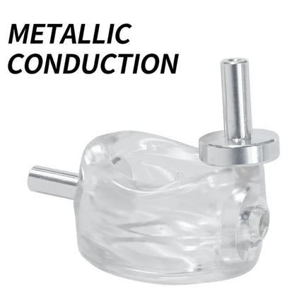 Electric Shock Chastity Cage Testicle Scrotal Bondage Lock Ring Men Scrotum Ball Stretcher Massager Electrostimulation Sex Toys
