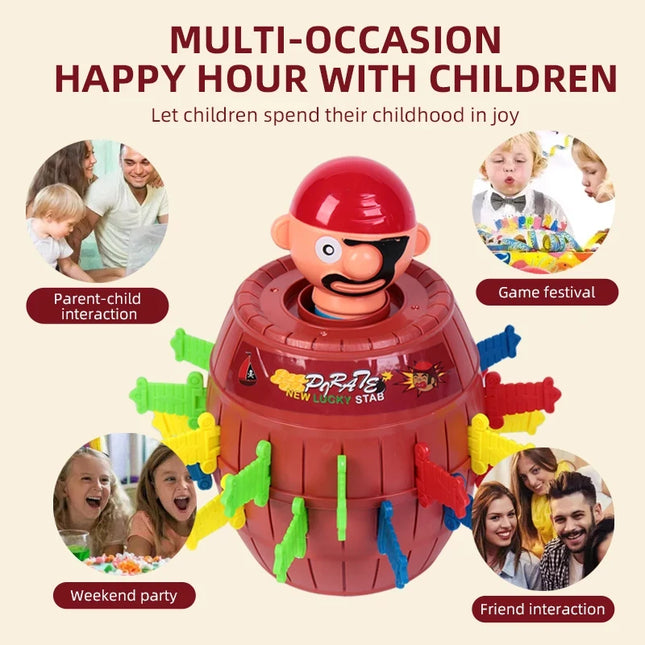 Funny Prank Toy Set Pirate Bucket With Sword Crocodile Bite Finger Game Novelty Tabletop Joke Toys Interactive Party Game For Ki