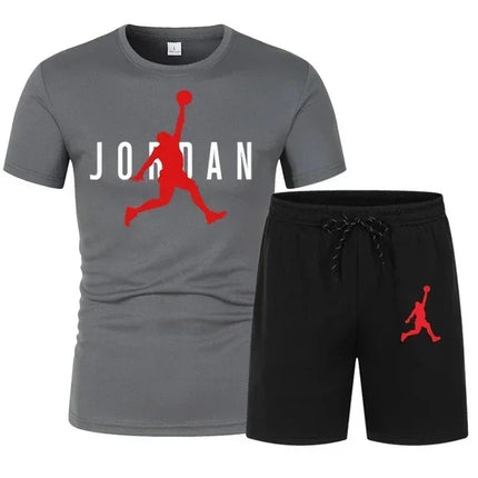 Summer Popular Men's T-shirt+shorts Suit Men Sports Suit Printing Casual Fashion Short-sleeved T-shirt Set Men Joggers Suit Set