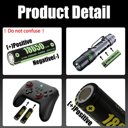 100% New Original 3.7V 18650 Rechargeable Battery 2400mAh 18650 Lithium Rechargeable Battery for Speakers Radios Headlights Toys