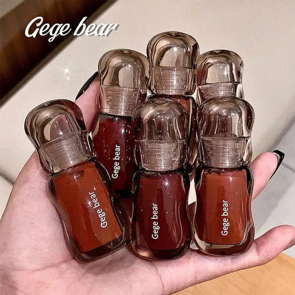 Gege Bear 5ml Crystal Gloss Lip Tint Hydrating Mirror-Gloss Finish Youthful Plumping Effect Autumn Winter Collection