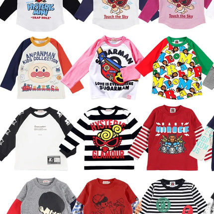 ex Cotton Long Sve T-irt Cartoon Print Spring Summer Autumn Breathable Lightweight round Ne Tee for 8 Years Old Kids