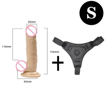 Strapon Dildo for Women Suction Cup Realistic Strap-On Dildo Huge Penis Belt Sexual Harness Strap On Anal Sex Toy for Lesbian