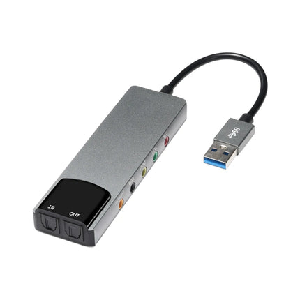 6-in-1 USB External Optical Sound Card Multifunction Audio Converter Adapter for Notebook Aluminium Sound Card