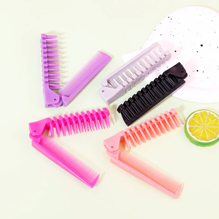 Portable Travel Folding Comb & Brush – Anti-Static Styling Massage Comb, Professional Hair Styling Tool for Real Hair Wigs