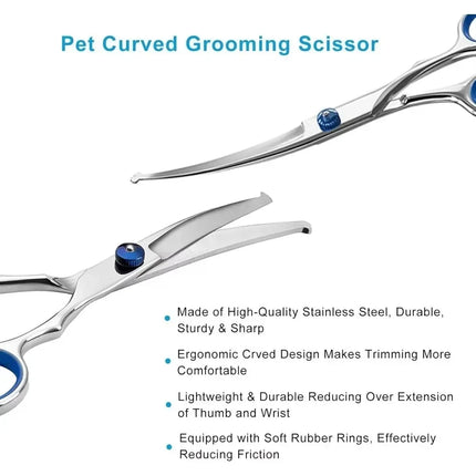 2026 Professional Pet Grooming Scissors with round Head Stainless Steel Dog Hair Shears Safe Precise Effortless Trimming