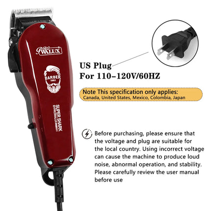 WALUX Professional AC Hair Clipper, 10W Strong Power 2M Cord with 8 Adjustable Guide Combs for Men Home Barber Haircuts