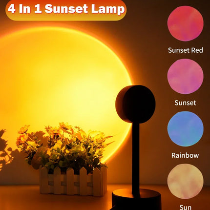 USB Sunset Lamp Sunset Projector Mood Light Living Room Bedroom Night Light Indoor Decor Bar Atmosphere Photography Background