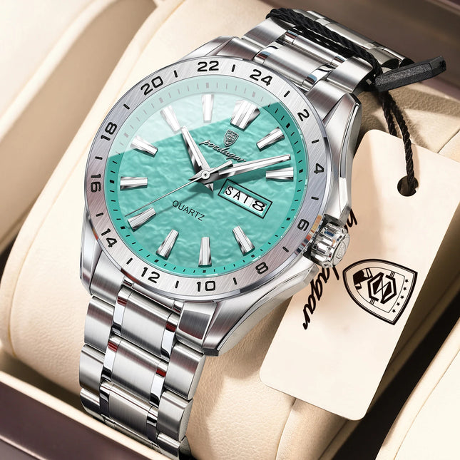 POEDAGAR Exquisite Fashion Man Watches High Quality Waterproof Luminous Business Watch For Men Date Week Quartz Men's Wristwatch