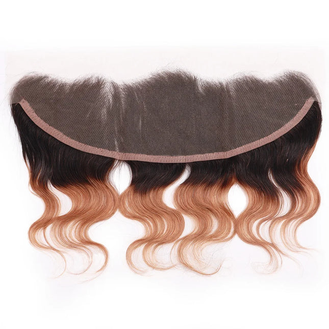 Brown 13x4 Lace Frontal Body Wave 6 Inch 100% Human Hair Transparent Lace Frontal Only Pre Plucked Remy Hair